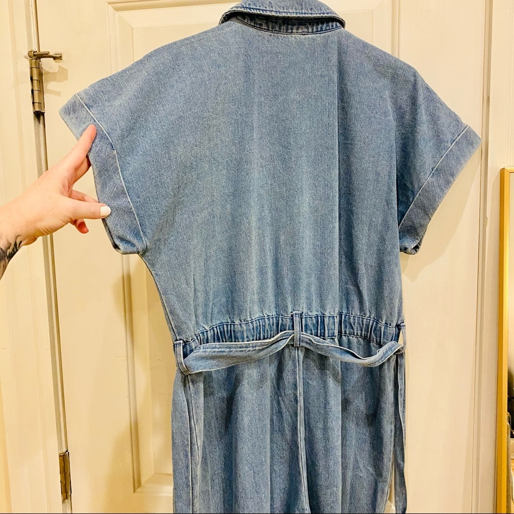 Express x Ladygang Denim Zippered Jumpsuit - Picture 6 of 11